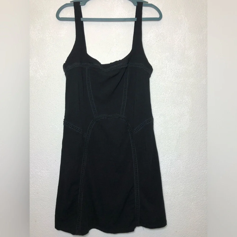 Free People Black Square-Neck Mini Dress
